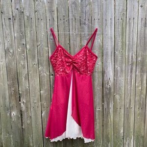 Authentic dance costume mini dress velvet trim